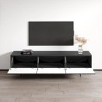 Meuble TV moderne laqué noir/blanc pour TV jusqu'à 80 pouces