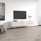 Meuble TV moderne laqué noir/blanc pour TV jusqu'à 80 pouces