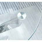 Table d'appoint ronde en verre trempé – Or/Argent, pieds en acier inoxydable, une personne