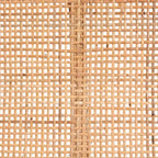 Banc d'appoint bohème en rotin brun naturel et bois d'acajou