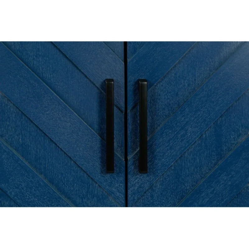Houten dressoir met 4 deuren, keperpatroon, Amerikaanse landelijke vintage stijl, voor woonkamer, eetkamer, hal en entree
