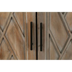 Houten dressoir met 4 deuren, keperpatroon, Amerikaanse landelijke vintage stijl, voor woonkamer, eetkamer, hal en entree