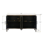 Houten dressoir met 4 deuren, keperpatroon, Amerikaanse landelijke vintage stijl, voor woonkamer, eetkamer, hal en entree