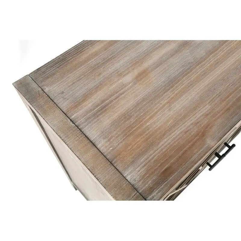 Houten dressoir met 4 deuren, keperpatroon, Amerikaanse landelijke vintage stijl, voor woonkamer, eetkamer, hal en entree
