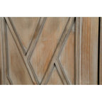 Houten dressoir met 4 deuren, keperpatroon, Amerikaanse landelijke vintage stijl, voor woonkamer, eetkamer, hal en entree