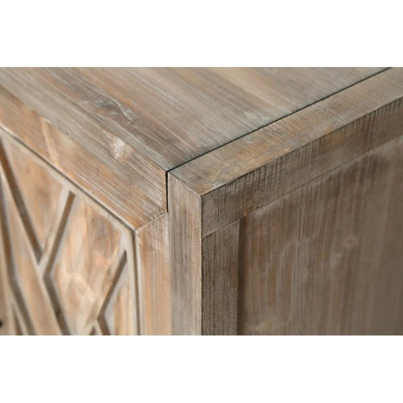 Houten dressoir met 4 deuren, keperpatroon, Amerikaanse landelijke vintage stijl, voor woonkamer, eetkamer, hal en entree
