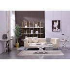 Console Rectangulaire – Or / Argent, Plateau en MDF Moderne et Piétement Double X en Acier Inoxydable, 1–2 Utilisateurs