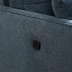 Canapé 3 places en tissu avec port de chargement USB – Bleu foncé / Gris clair / Bleu / Jaune, Rembourrage en mousse moderne imperméable, 3 utilisateurs
