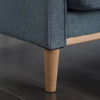 Canapé 3 places en tissu avec port de chargement USB – Bleu foncé / Gris clair / Bleu / Jaune, Rembourrage en mousse moderne imperméable, 3 utilisateurs