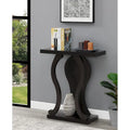 Console avec étagère – Expresso / Noir / Faux marbre noir, bois arqué moderne, utilisateur unique
