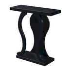 Console avec étagère – Expresso / Noir / Faux marbre noir, bois arqué moderne, utilisateur unique