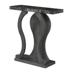 Console avec étagère – Expresso / Noir / Faux marbre noir, bois arqué moderne, utilisateur unique
