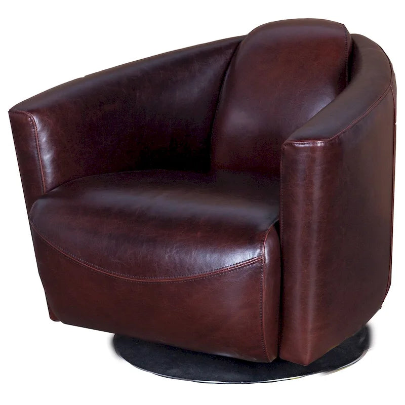 Fauteuil club pivotant marron/noir pour 1 personne