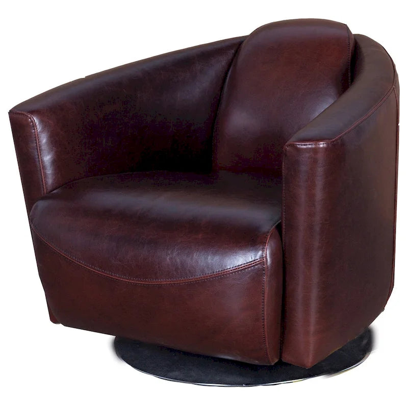 Fauteuil club pivotant marron/noir pour 1 personne