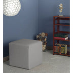 Pouf carré en vinyle – bleu paon/bleu marine/noir/vert émeraude/gris, rembourrage moderne en peluche, 1 à 2 utilisateurs
