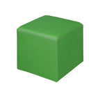 Pouf carré en vinyle – bleu paon/bleu marine/noir/vert émeraude/gris, rembourrage moderne en peluche, 1 à 2 utilisateurs