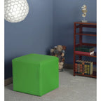Pouf carré en vinyle – bleu paon/bleu marine/noir/vert émeraude/gris, rembourrage moderne en peluche, 1 à 2 utilisateurs