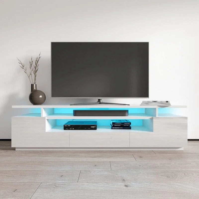 Tv-meubel van 77 inch met hoogglansafwerking en ledverlichting