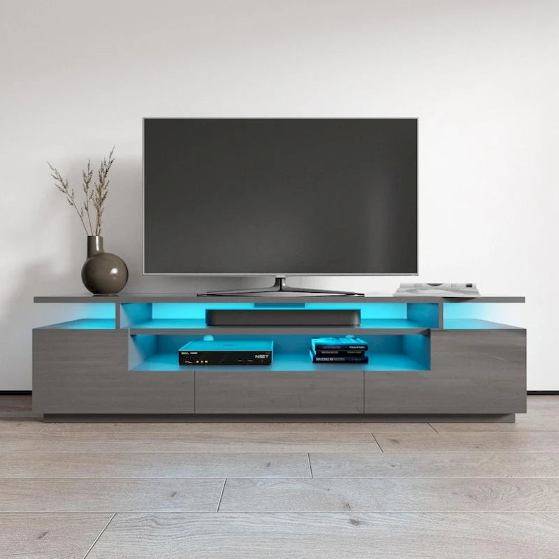 Tv-meubel van 77 inch met hoogglansafwerking en ledverlichting