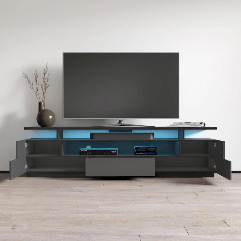Tv-meubel van 77 inch met hoogglansafwerking en ledverlichting