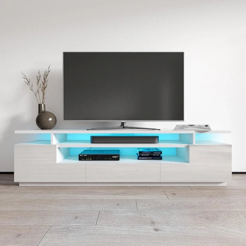 Tv-meubel van 77 inch met hoogglansafwerking en ledverlichting