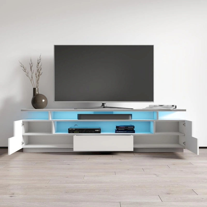 Tv-meubel van 77 inch met hoogglansafwerking en ledverlichting