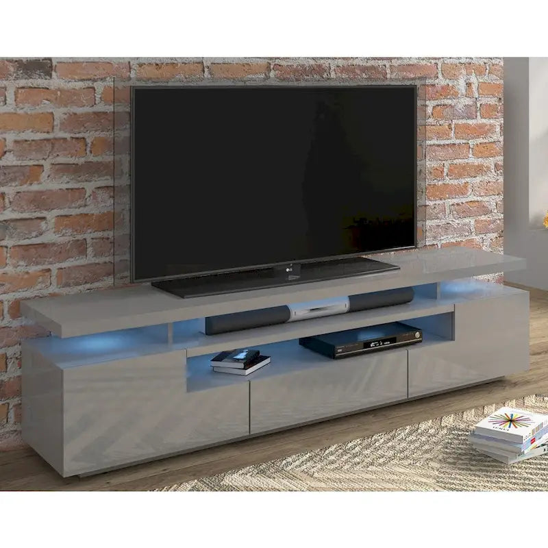 Tv-meubel van 77 inch met hoogglansafwerking en ledverlichting