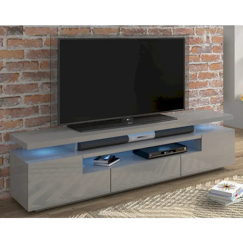 Tv-meubel van 77 inch met hoogglansafwerking en ledverlichting