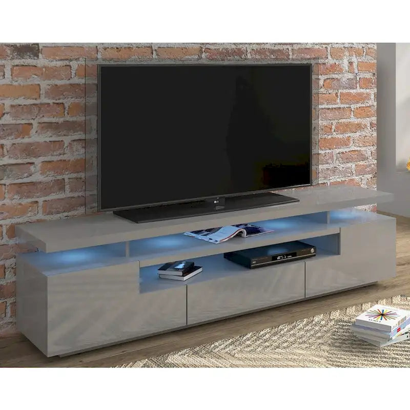 Tv-meubel van 77 inch met hoogglansafwerking en ledverlichting