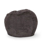 Pouf en fausse fourrure – Marron et beige / Blanc neige et beige, polyester et rembourrage en mousse, rond et moderne, pour 1 à 2 utilisateurs