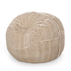 Pouf en fausse fourrure – Marron et beige / Blanc neige et beige, polyester et rembourrage en mousse, rond et moderne, pour 1 à 2 utilisateurs