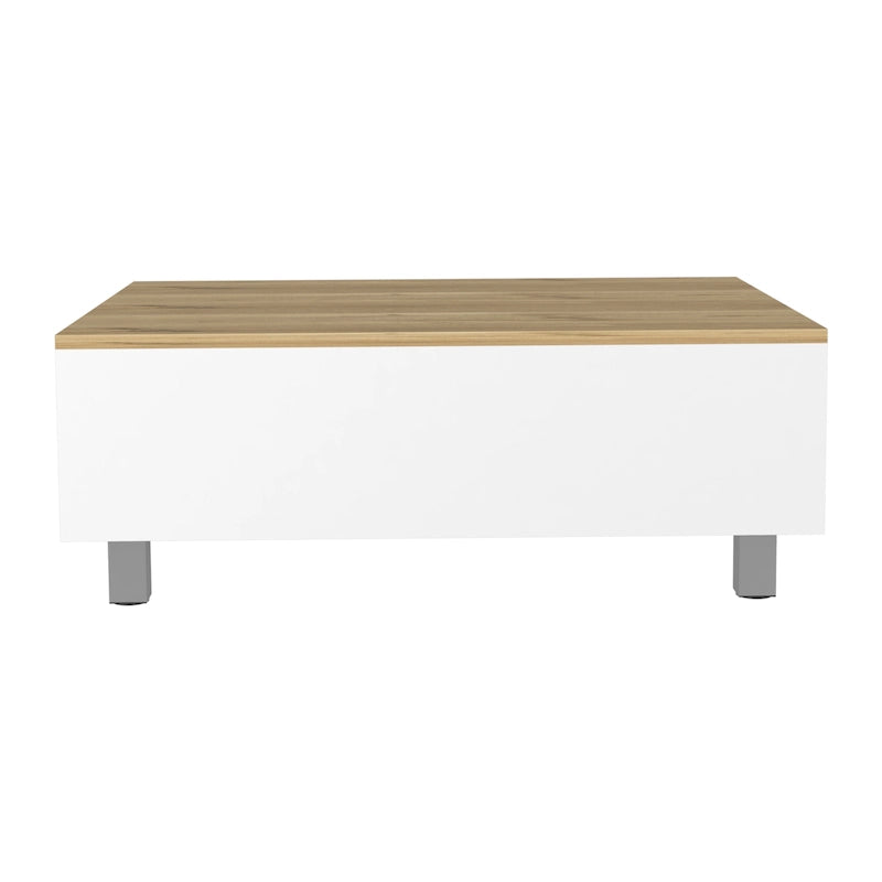 Table basse relevable avec rangement – Chêne blanc / Marron / Noir / Blanc / Noyer foncé / Expresso, bois moderne, 1 à 2 utilisateurs