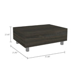 Table basse relevable avec rangement – Chêne blanc / Marron / Noir / Blanc / Noyer foncé / Expresso, bois moderne, 1 à 2 utilisateurs