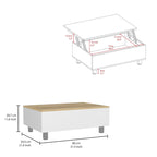 Table basse relevable avec rangement – Chêne blanc / Marron / Noir / Blanc / Noyer foncé / Expresso, bois moderne, 1 à 2 utilisateurs