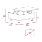 Table basse relevable avec rangement – Chêne blanc / Marron / Noir / Blanc / Noyer foncé / Expresso, bois moderne, 1 à 2 utilisateurs