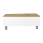 Table basse relevable avec rangement – Chêne blanc / Marron / Noir / Blanc / Noyer foncé / Expresso, bois moderne, 1 à 2 utilisateurs