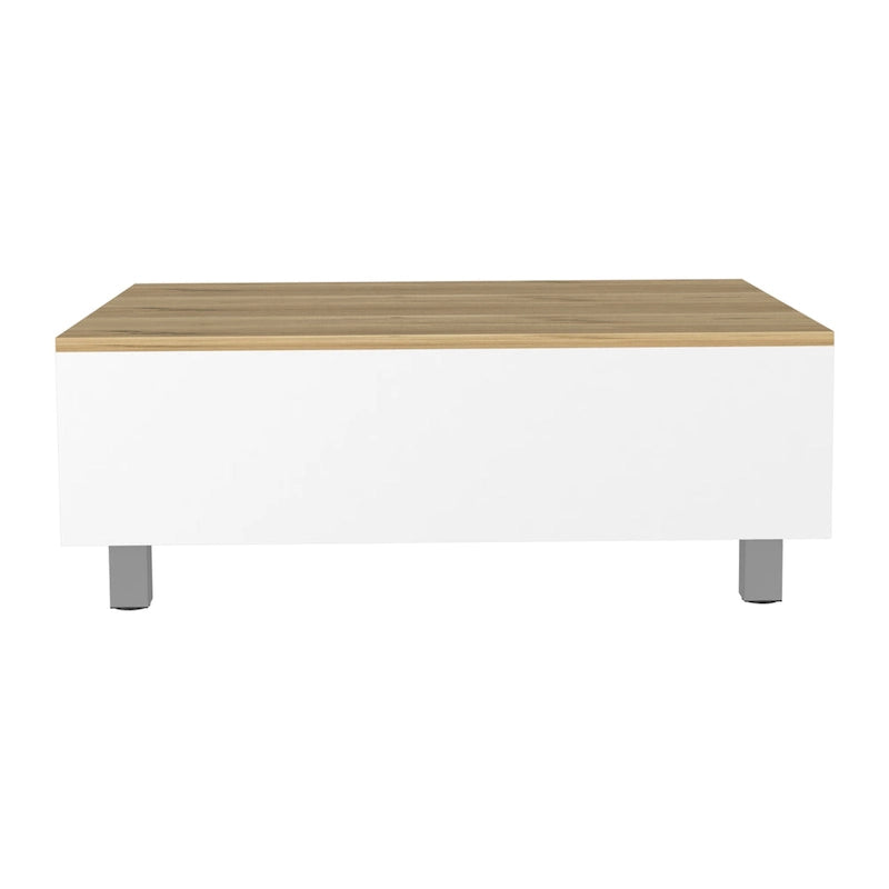 Table basse relevable avec rangement – Chêne blanc / Marron / Noir / Blanc / Noyer foncé / Expresso, bois moderne, 1 à 2 utilisateurs