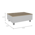 Table basse relevable avec rangement – Chêne blanc / Marron / Noir / Blanc / Noyer foncé / Expresso, bois moderne, 1 à 2 utilisateurs