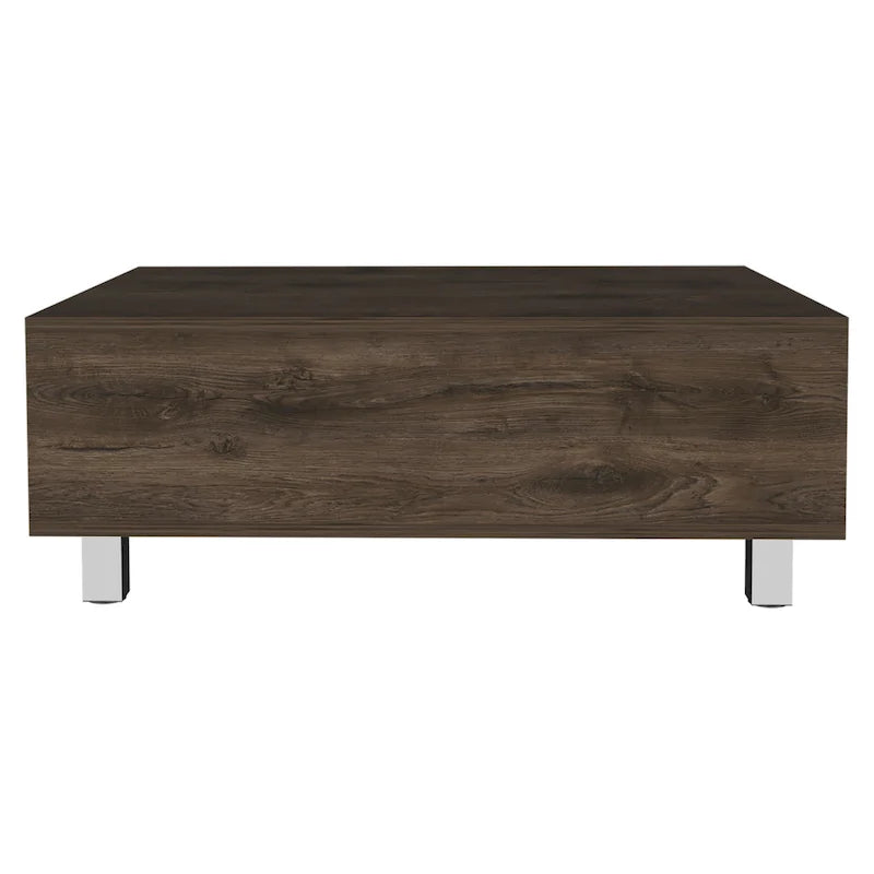 Table basse relevable avec rangement – Chêne blanc / Marron / Noir / Blanc / Noyer foncé / Expresso, bois moderne, 1 à 2 utilisateurs