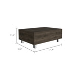 Table basse relevable avec rangement – Chêne blanc / Marron / Noir / Blanc / Noyer foncé / Expresso, bois moderne, 1 à 2 utilisateurs
