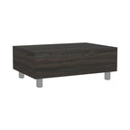 Table basse relevable avec rangement – Chêne blanc / Marron / Noir / Blanc / Noyer foncé / Expresso, bois moderne, 1 à 2 utilisateurs