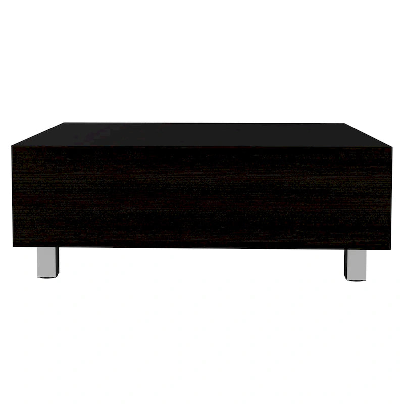 Table basse relevable avec rangement – Chêne blanc / Marron / Noir / Blanc / Noyer foncé / Expresso, bois moderne, 1 à 2 utilisateurs