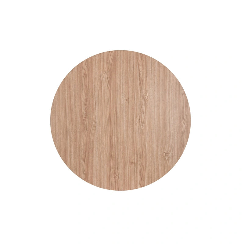 Table basse ronde – Marron/Naturel, Piétement en X en métal moderne et bois, 1 à 2 utilisateurs