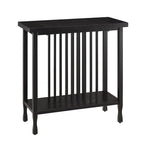Table d'appoint étroite – Marron/noir ou noir délavé, lattes en bois style Mission, pour une personne