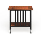 Table d'appoint étroite – Marron/noir ou noir délavé, lattes en bois style Mission, pour une personne