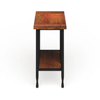 Table d'appoint étroite – Marron/noir ou noir délavé, lattes en bois style Mission, pour une personne