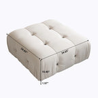 Pouf carré en velours – Beige / Noir / Vert / Orange, bois massif et ressorts, minimaliste, 1 à 2 places