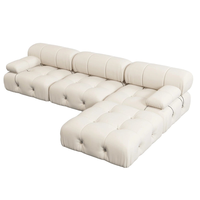 Pouf carré en velours – Beige / Noir / Vert / Orange, bois massif et ressorts, minimaliste, 1 à 2 places