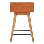 Table d'appoint à 1 tiroir style Mid-Century – Marron / Noyer foncé, Bois et métal, Utilisation individuelle
