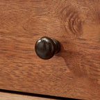 Table d'appoint à 1 tiroir style Mid-Century – Marron / Noyer foncé, Bois et métal, Utilisation individuelle